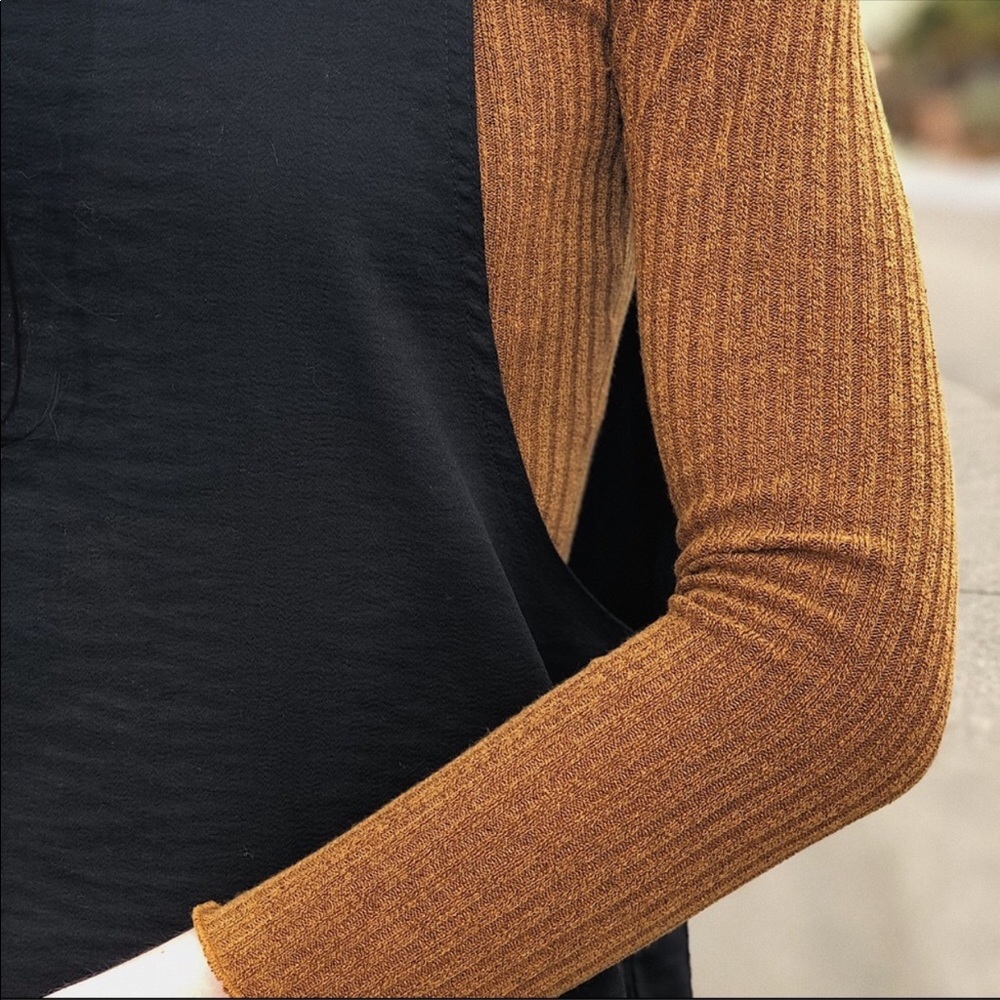 LAST ONE SALE HOST PICK Mock Neck Mustard Tee - Picture 4 of 5